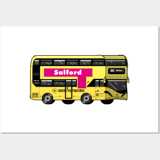 Salford Transport for Greater Manchester (TfGM) Bee Network yellow bus Posters and Art